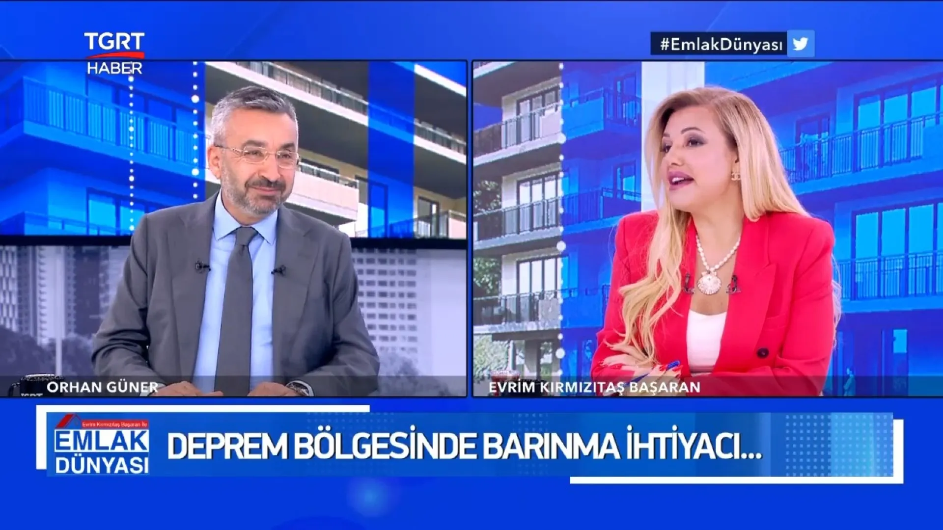 Live Stream with Evrim Kırmızıtaş Başaran on a news channel TGRT Haber